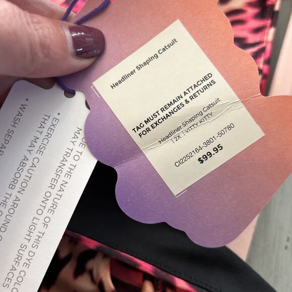 NWT Yitty Pink Headliner Shaping Catsuit Jumpsuit Shapewear by Fabletics 2X - Picture 7 of 9